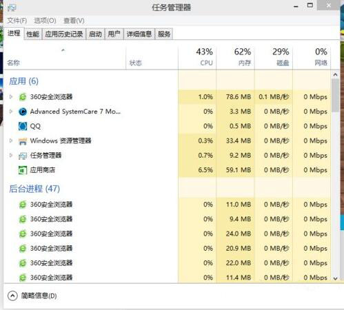 任務管理器顯示不全